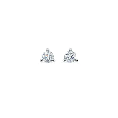 Three-Prong Martini Lab Diamond Silver Studs (1/4 ct. tw.)
