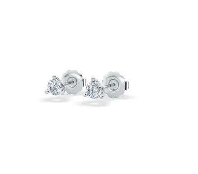 Three-Prong Martini Lab Diamond Silver Studs (1/4 ct. tw.)