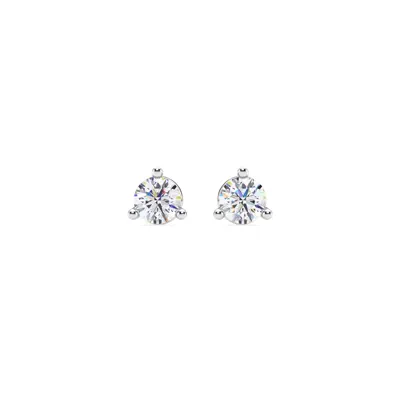 Three-Prong Martini Lab Diamond Silver Studs (1/2 ct. tw.)