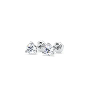 Three-Prong Martini Lab Diamond Silver Studs (1/2 ct. tw.)