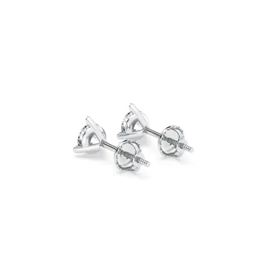 Three-Prong Martini Lab Diamond Silver Studs (1/2 ct. tw.)