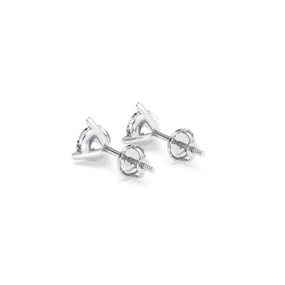Three-Prong Martini Lab Diamond Silver Studs (3/4 ct. tw.)