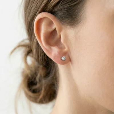 Lab Diamond Silver Stud Earrings (.75 ct. tw.)