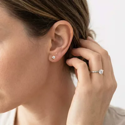 Lab Diamond Vermeil Stud Earrings (.75 ct. tw.)