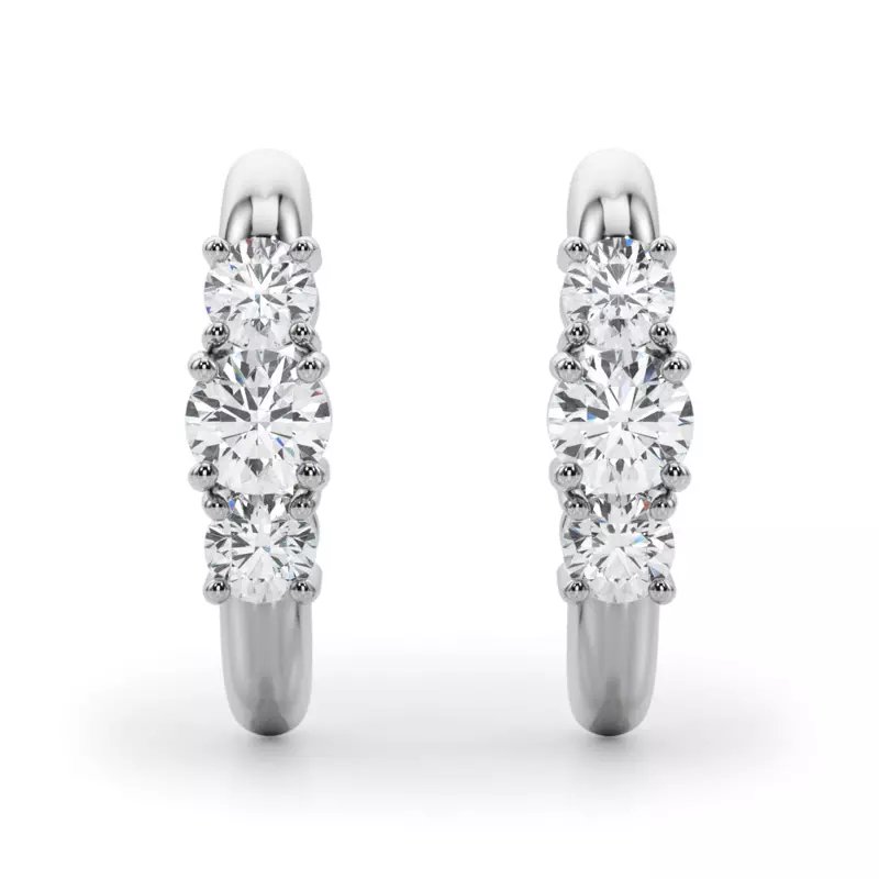 14K White Gold Trio Lab Diamond Earrings (1 ct. tw.)