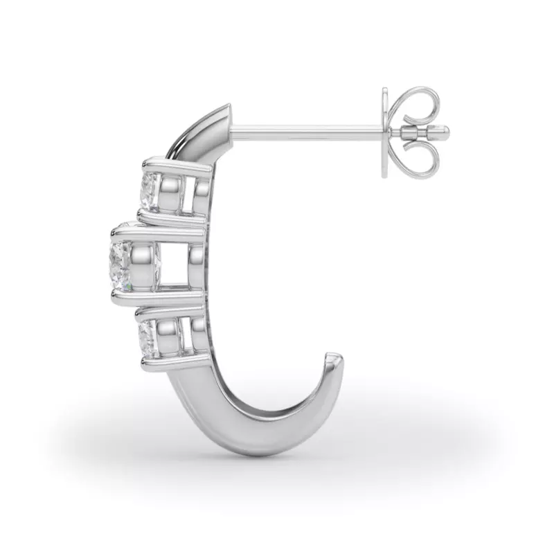 14K White Gold Trio Lab Diamond Earrings (1 ct. tw.)