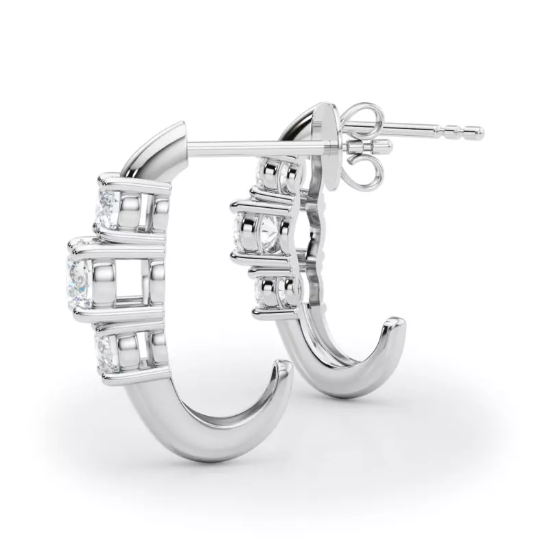 14K White Gold Trio Lab Diamond Earrings (1 ct. tw.)