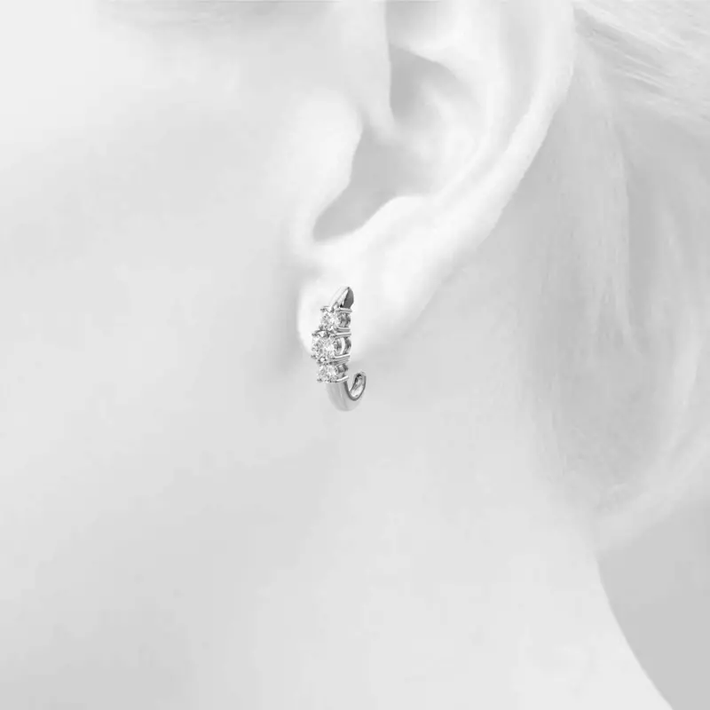 14K White Gold Trio Lab Diamond Earrings (1 ct. tw.)