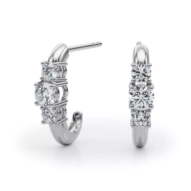 14K White Gold Trio Lab Diamond Earrings (1/2 ct. tw.)