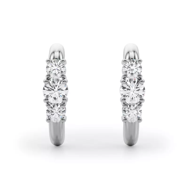 14K White Gold Trio Lab Diamond Earrings (1/2 ct. tw.)
