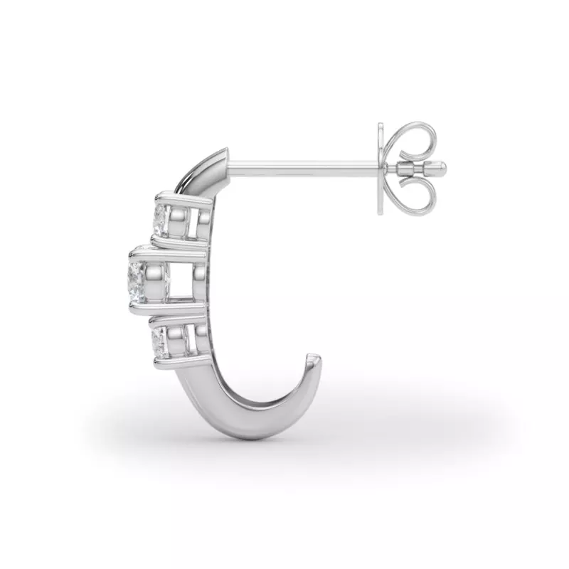 14K White Gold Trio Lab Diamond Earrings (1/2 ct. tw.)