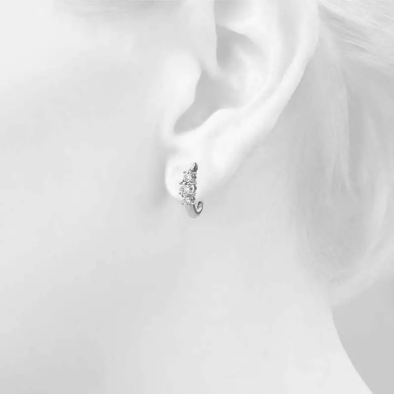 14K White Gold Trio Lab Diamond Earrings (1/2 ct. tw.)