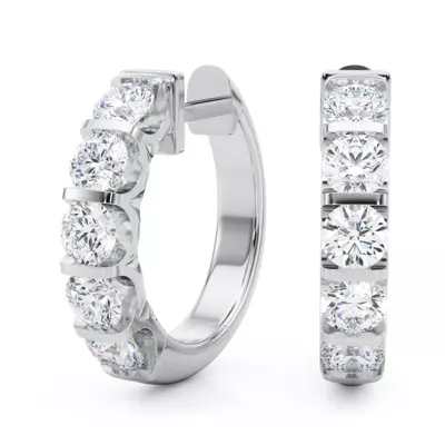 Bar Set Lab Diamond Hoop Earrings