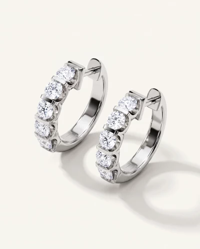 Bar Set Lab Diamond Hoop Earrings