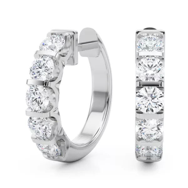 Bar Set Lab Diamond Hoop Earrings