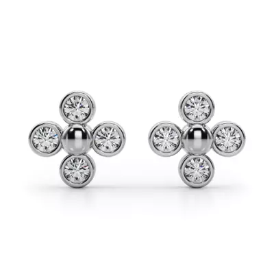Lab Diamond Cluster Earrings