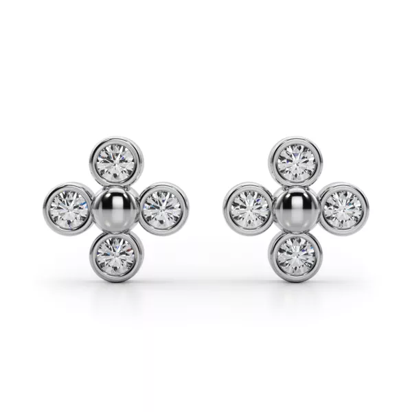 Lab Diamond Cluster Earrings