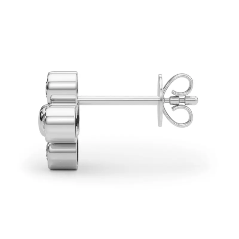 14K White Gold Lab Diamond Cluster Earrings