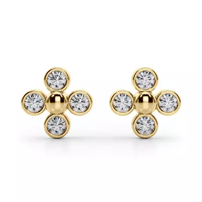 Lab Diamond Cluster Earrings