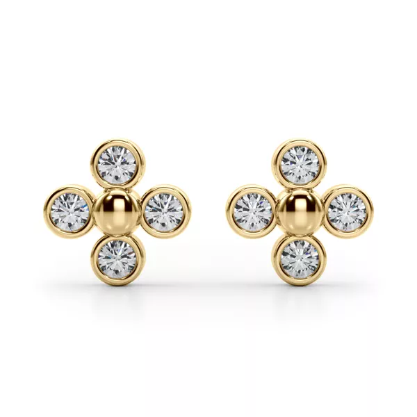 Lab Diamond Cluster Earrings