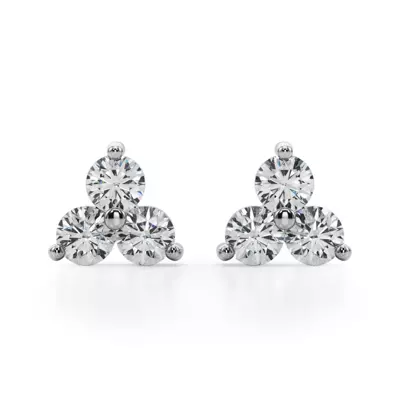 Trio Lab Diamond Stud Earrings (1 ct. tw.)