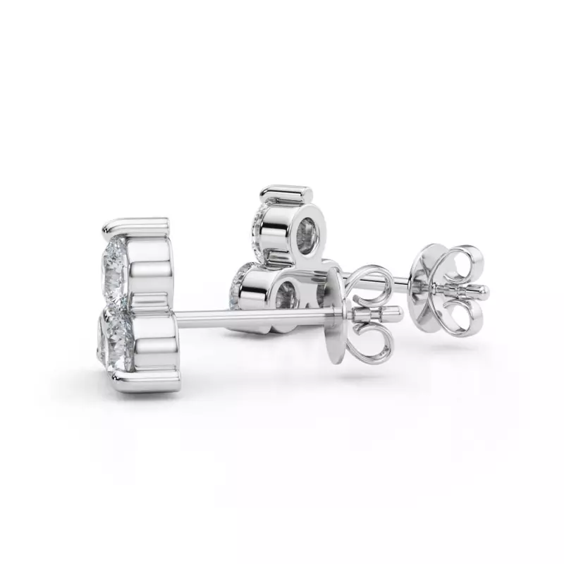 14K White Gold Trio Lab Diamond Stud Earrings (1 ct. tw.)