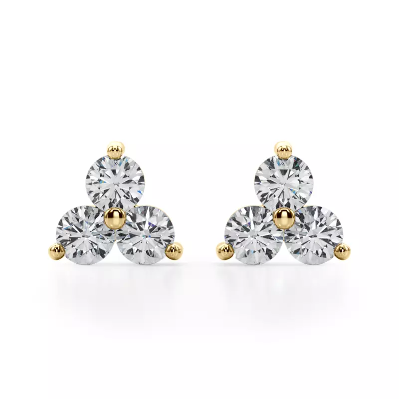 14K Yellow Gold Trio Lab Diamond Stud Earrings (1 ct. tw.)