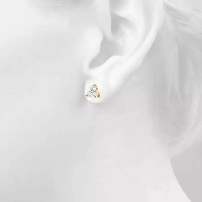 14K Yellow Gold Trio Lab Diamond Stud Earrings (1 ct. tw.)