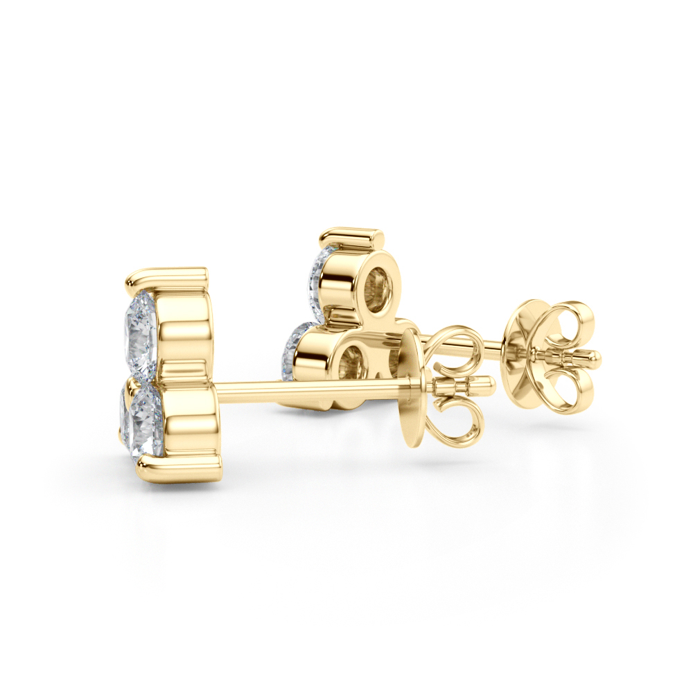 Trio Lab Diamond Stud Earrings (1 ct. tw.)-14K Yellow Gold