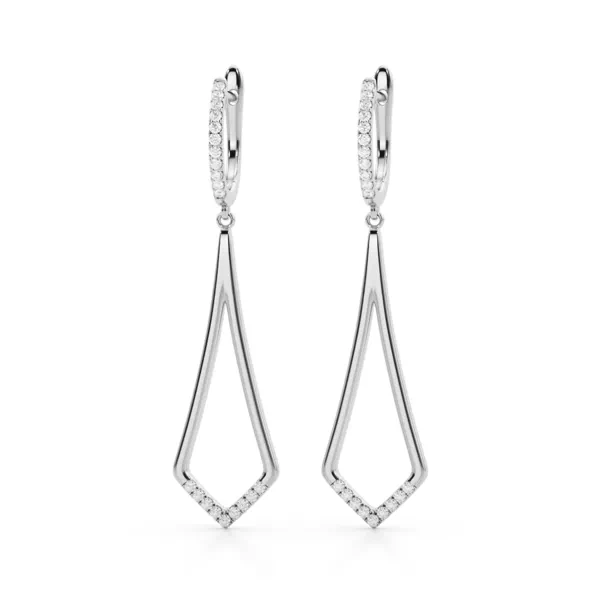 Geometric Pavé Lab Diamond Drop Earrings
