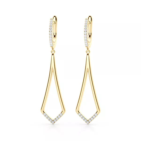 Geometric Pavé Lab Diamond Drop Earrings