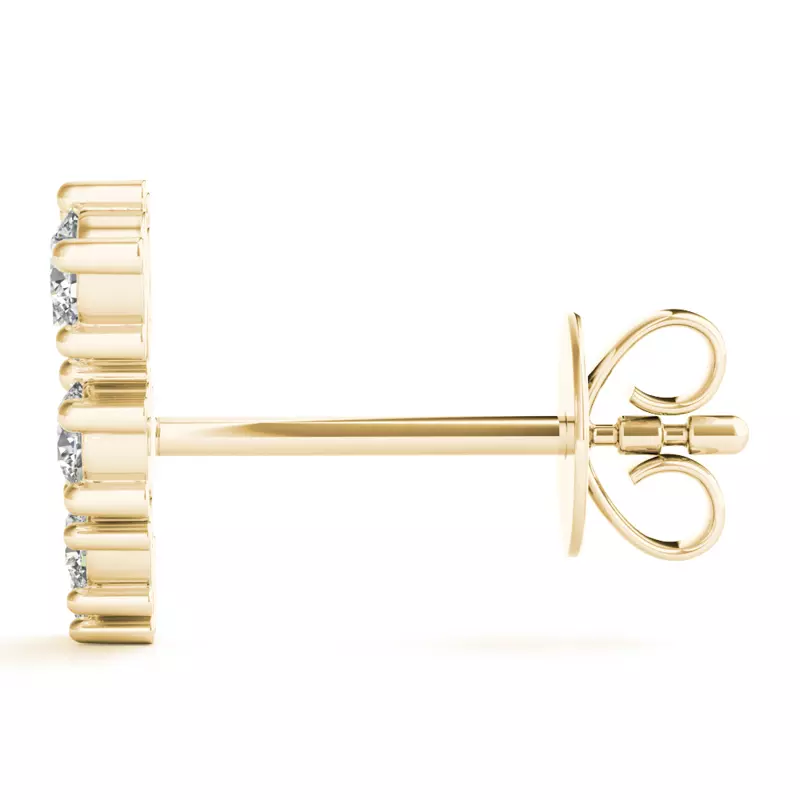 14K Yellow Gold Scattered Lab Diamond Climber Earrings