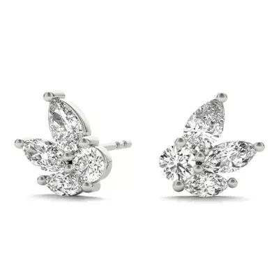 Marquise Cluster Lab Diamond Stud Earrings