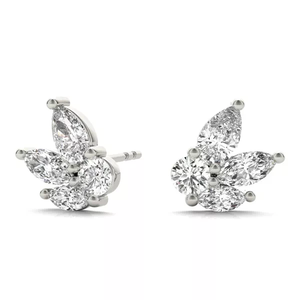 Marquise Cluster Lab Diamond Stud Earrings
