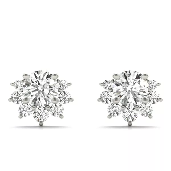 Petal Cluster Lab Diamond Stud Earrings
