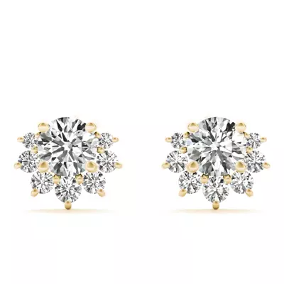Petal Cluster Lab Diamond Stud Earrings