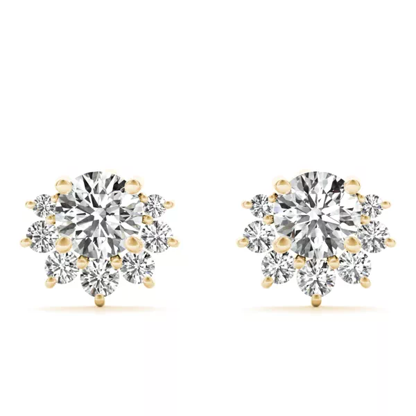 Petal Cluster Lab Diamond Stud Earrings