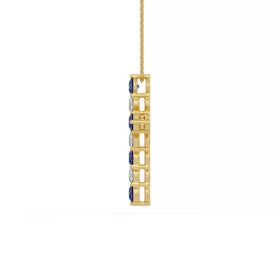 Cross Lab Sapphire & Lab Diamond Vermeil Necklace (1.00 ct. tw.)