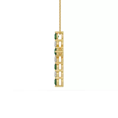 Cross Lab Emerald & Lab Diamond Vermeil Necklace (1.00 ct. tw.)