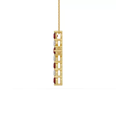 Cross Lab Ruby & Lab Diamond Vermeil Necklace (1.00 ct. tw.)