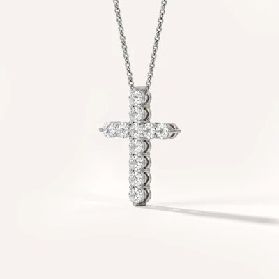 Cross Lab Diamond Silver Necklace (1.00 ct. tw.)