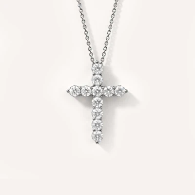 Cross Lab Diamond Silver Necklace (1.00 ct. tw.)