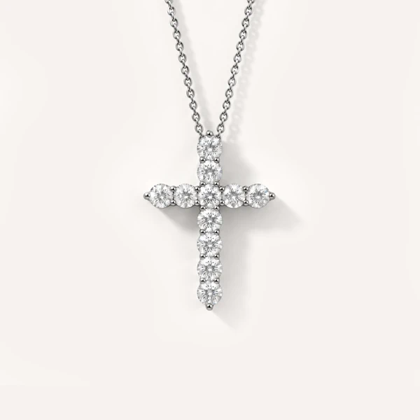 Cross Lab Diamond Silver Necklace (1.00 ct. tw.)