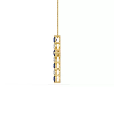 Cross Lab Sapphire & Lab Diamond Vermeil Necklace (1.50 ct. tw.)