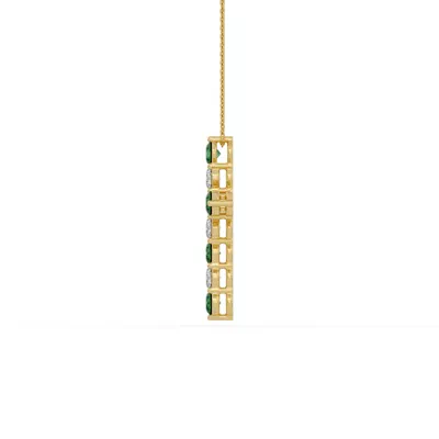 Cross Lab Emerald & Lab Diamond Vermeil Necklace (1.50 ct. tw.)