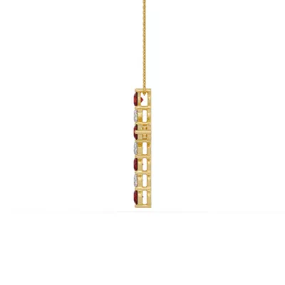 Cross Lab Ruby & Lab Diamond Vermeil Necklace (1.50 ct. tw.)