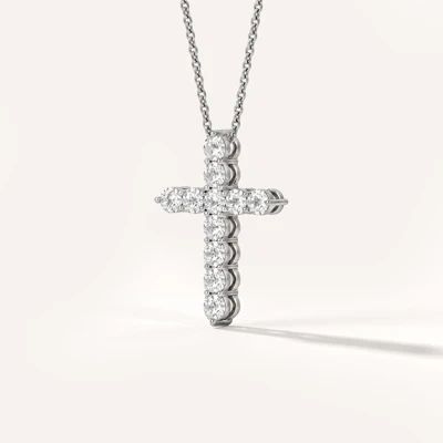 Cross Lab Diamond Silver Necklace (1.50 ct. tw.)