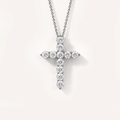 Cross Lab Diamond Silver Necklace (1.50 ct. tw.)