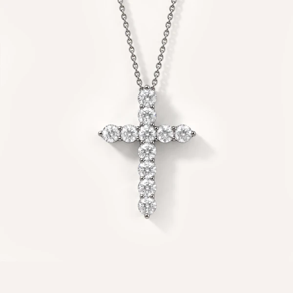 Cross Lab Diamond Silver Necklace (1.50 ct. tw.)