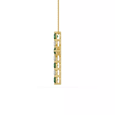 Cross Lab Emerald & Lab Diamond Vermeil Necklace (2.00 ct. tw.)